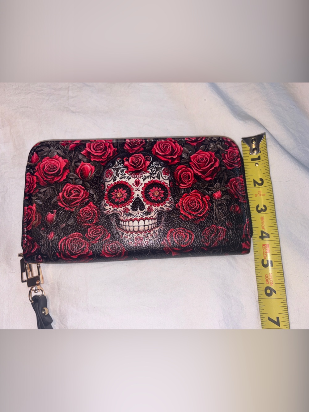 Red Rose Sugar Skull Tote and Wallet Set - Picture 7 of 9